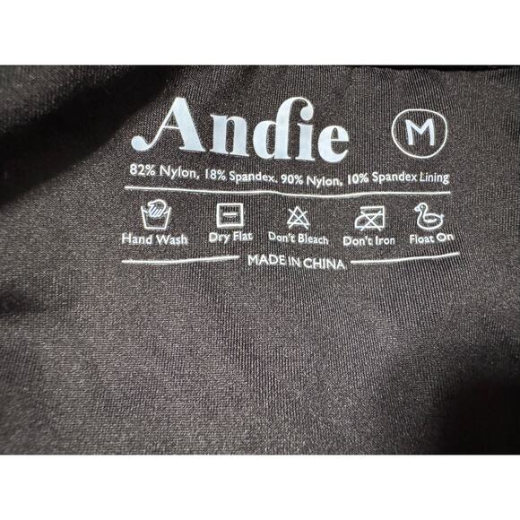 Andie The Tulum Black Cross Back One Piece Swimsuit Size Medium - Picture 3 of 6